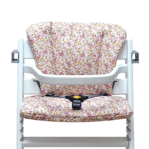 ABWASCHBAR Timba Sitzkissen Set Blumenwiese Rosa Beige für Bebeconfort Hochstuhl